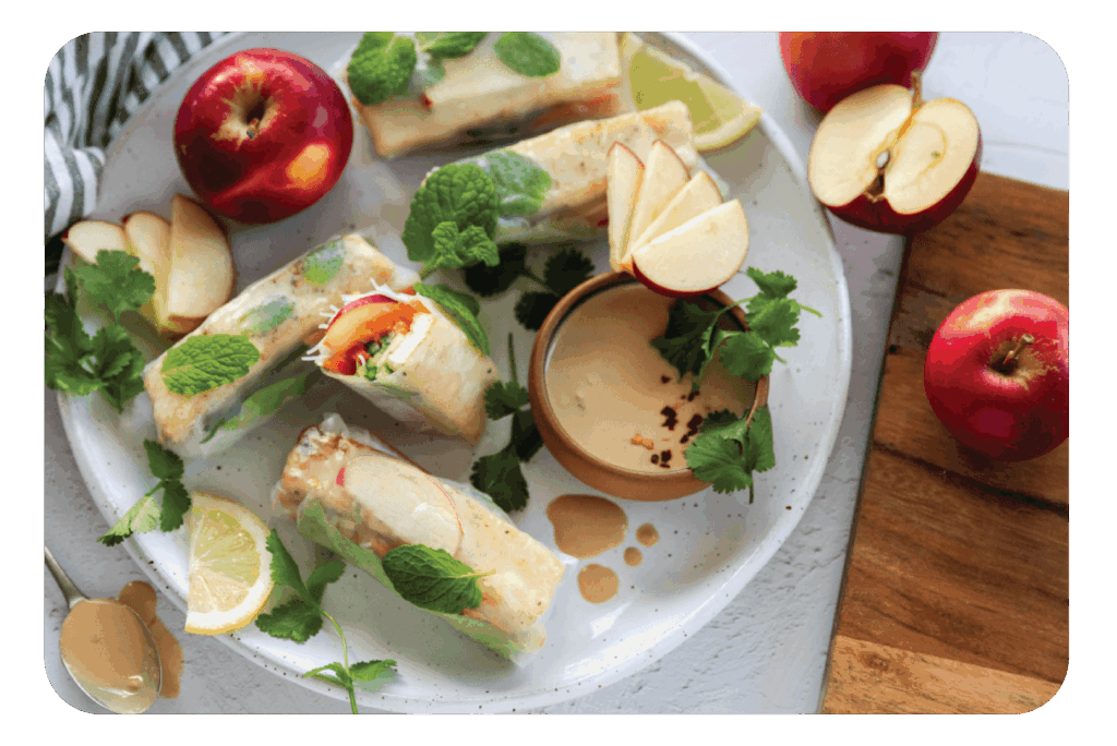 apple rice paper rolls